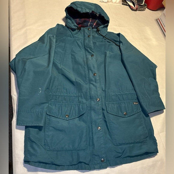 Woolrich L Vintage Y2K Wool Blend Lined Parka Barn Chore Coat Hood Grunge 90s - Picture 1 of 11